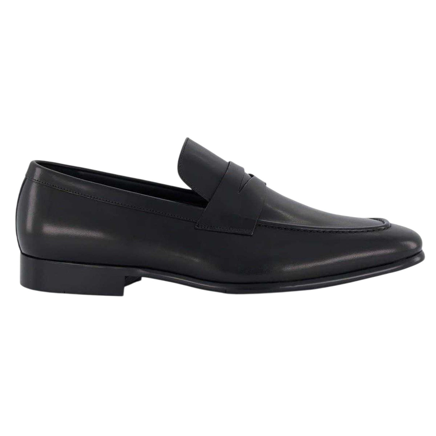 Black - Side - Dune London Mens Leather Penny Loafers
