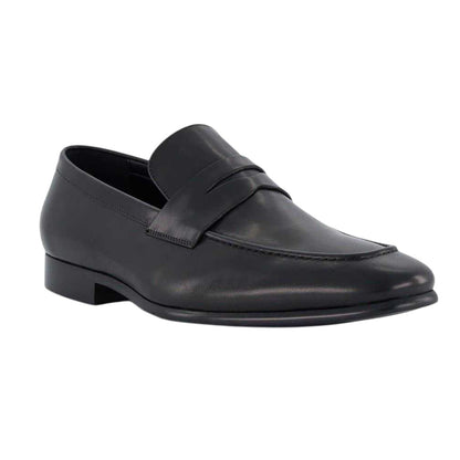 Black - Front - Dune London Mens Leather Penny Loafers