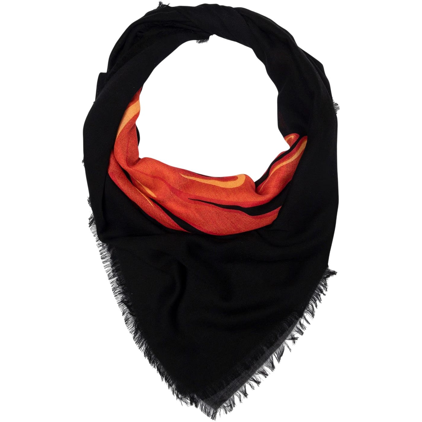 Black - Back - AllSaints Heart Wrap Scarf