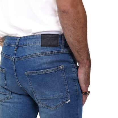 Mid Blue - Side - Firetrap Mens Denim Skinny Jeans