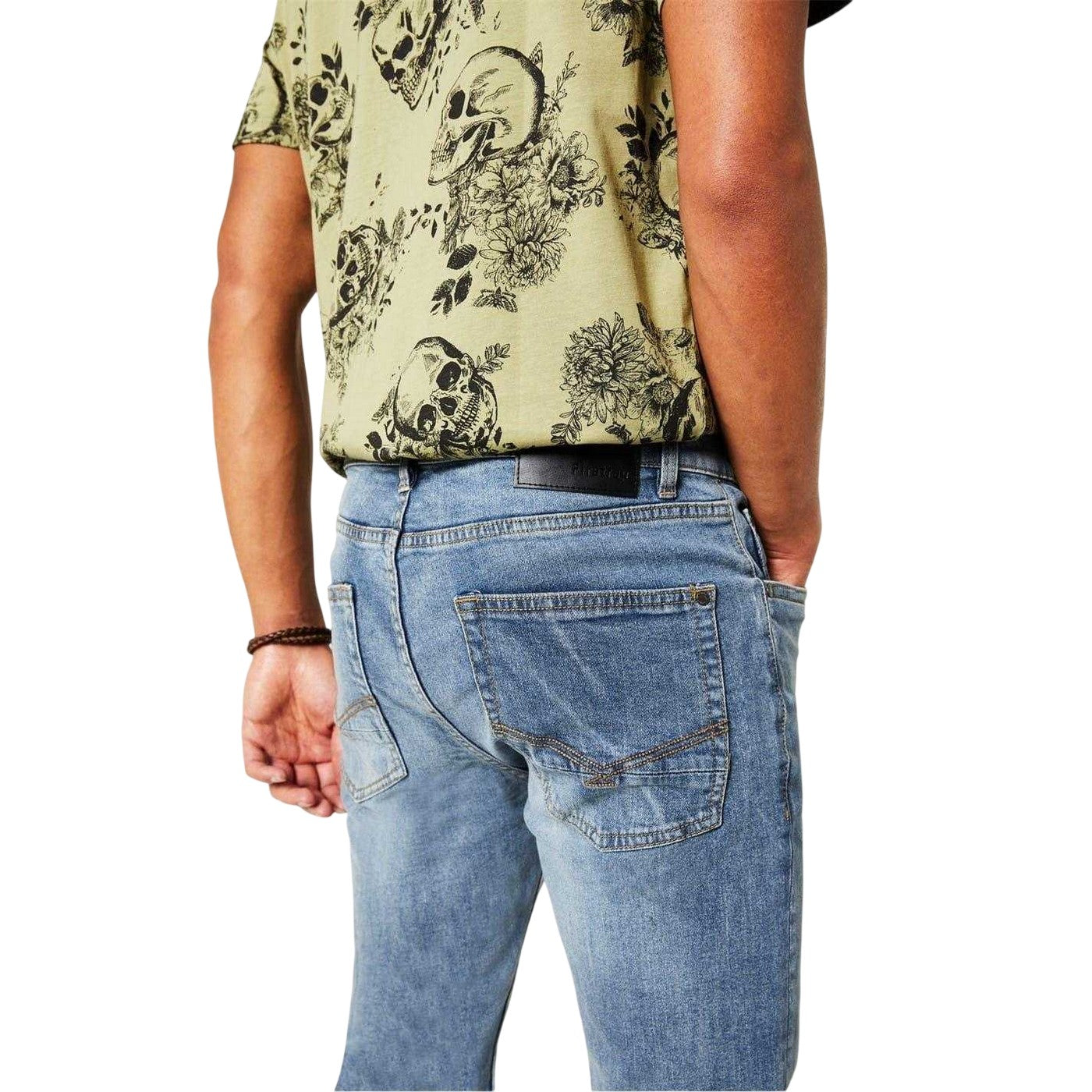 Bleach Wash - Side - Firetrap Mens Denim Skinny Jeans
