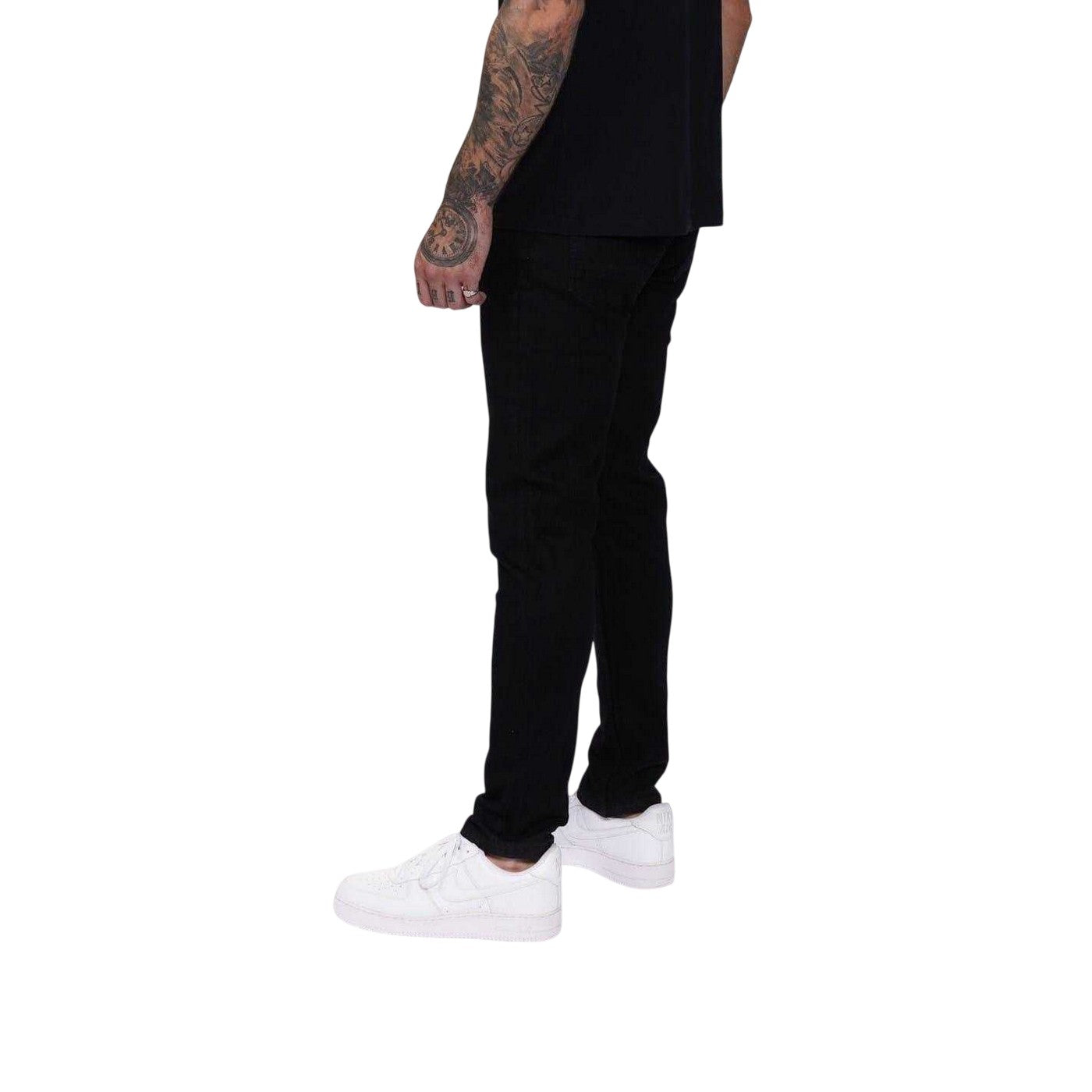 Black - Side - Firetrap Mens Denim Skinny Jeans