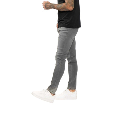 Charcoal - Side - Firetrap Mens Denim Skinny Jeans