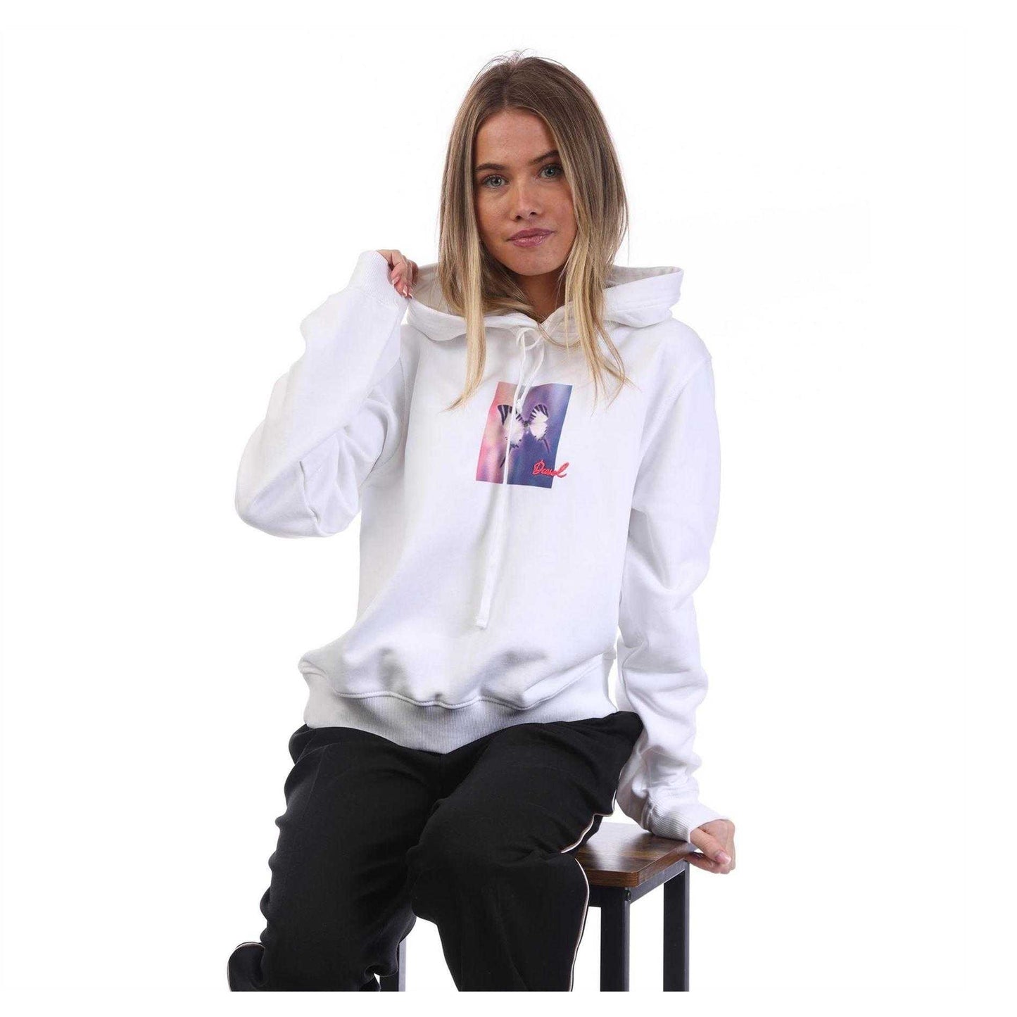 White - Lifestyle - Diesel Womens-Ladies Reggy Relaxed Fit Hoodie
