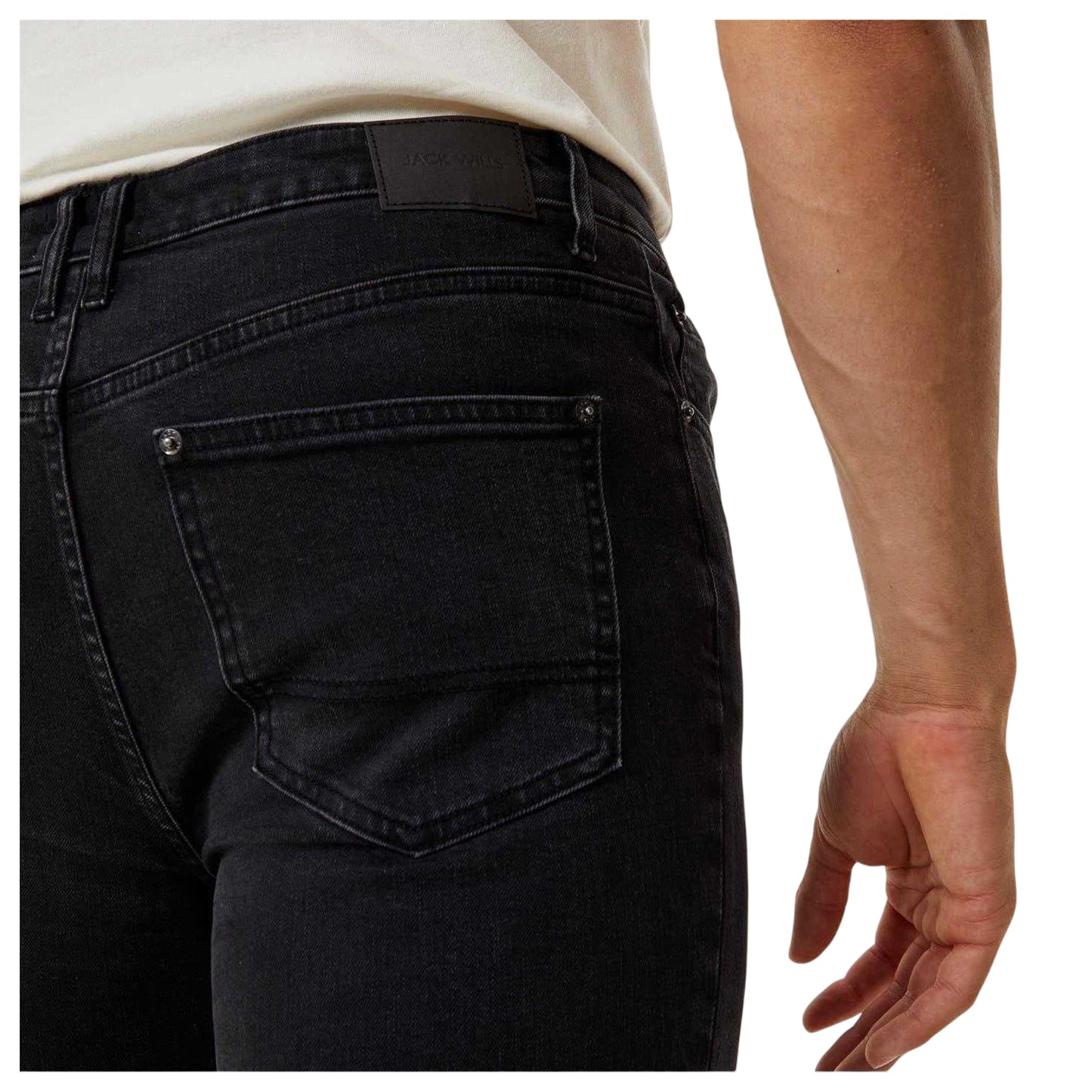 Washed Black - Side - Jack Wills Mens Denim Skinny Jeans