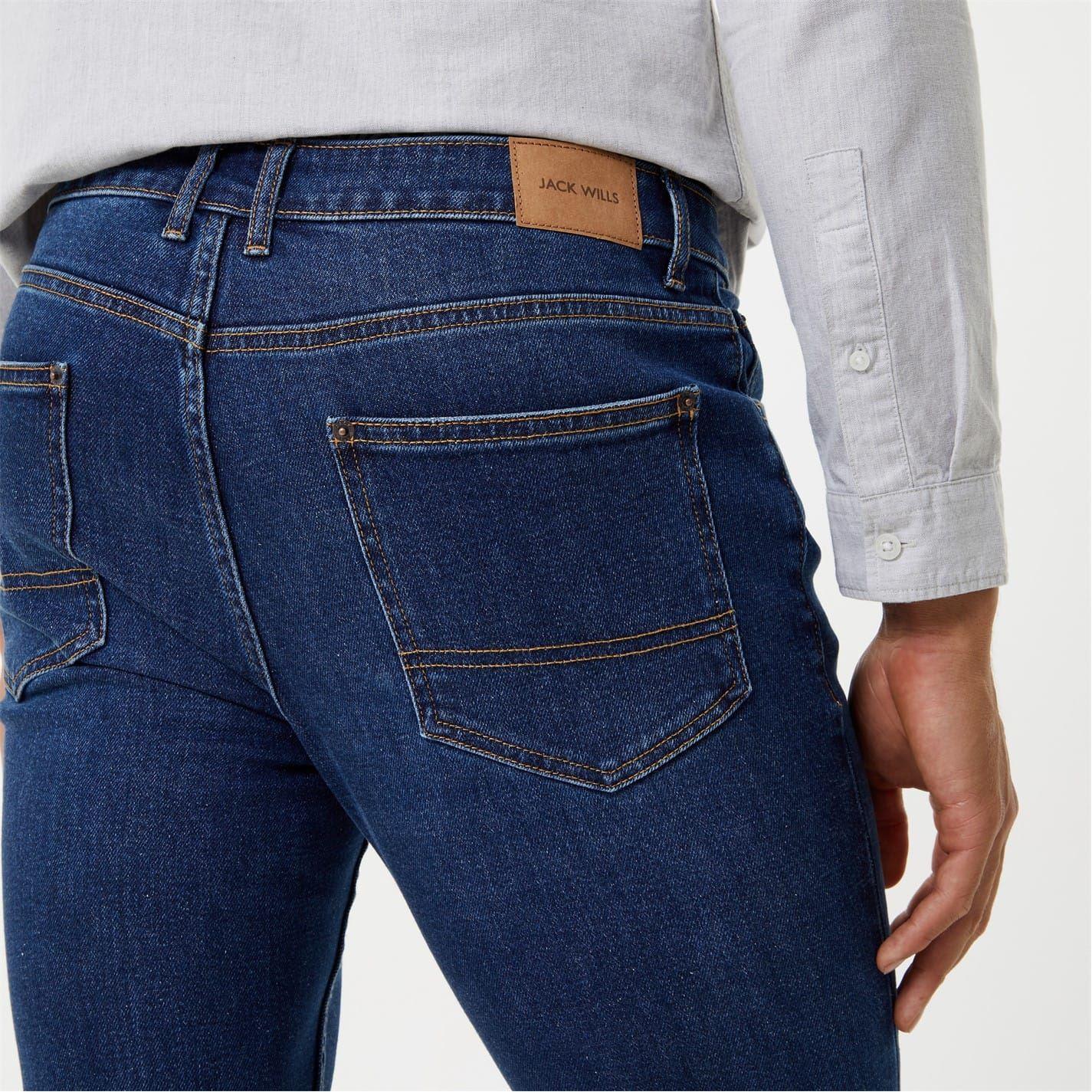 Dark Indigo - Side - Jack Wills Mens Denim Skinny Jeans