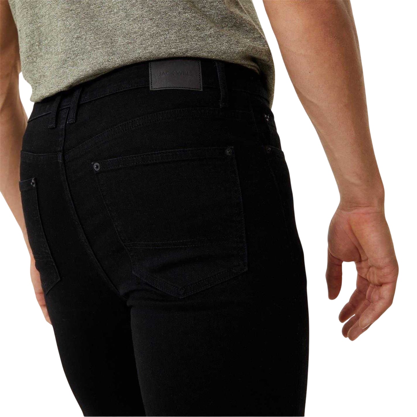 Black - Side - Jack Wills Mens Denim Skinny Jeans