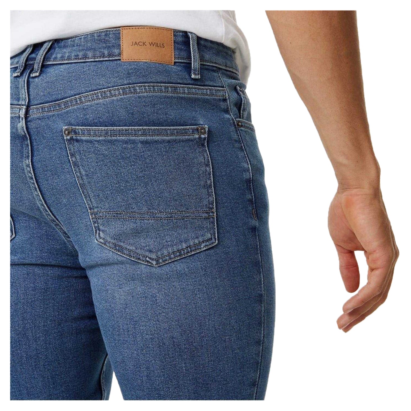 Indigo Blue - Side - Jack Wills Mens Denim Skinny Jeans