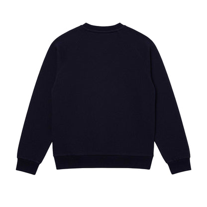 Navy - Back - Lacoste Womens-Ladies Embroidered Logo Cotton Blend Sweatshirt