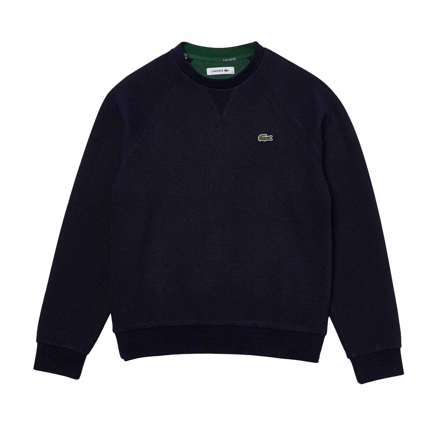 Navy - Front - Lacoste Womens-Ladies Embroidered Logo Cotton Blend Sweatshirt