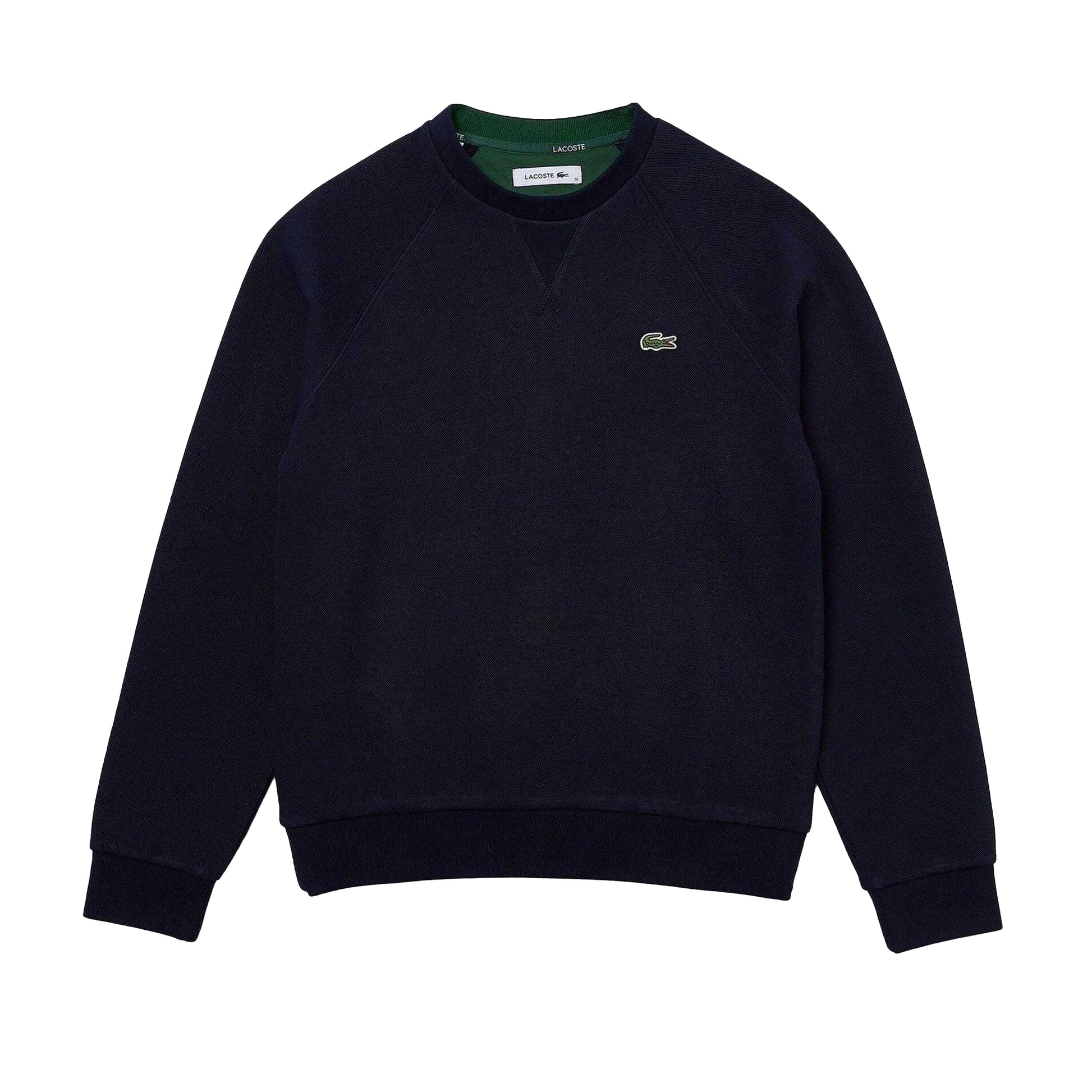 Navy - Front - Lacoste Womens-Ladies Embroidered Logo Cotton Blend Sweatshirt