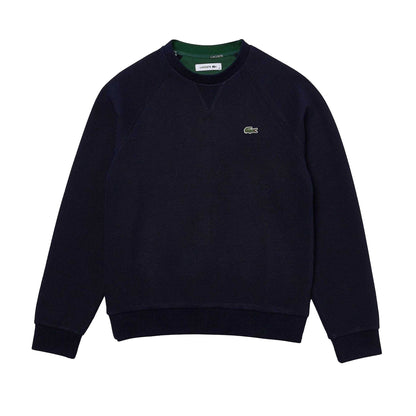Navy - Front - Lacoste Womens-Ladies Embroidered Logo Cotton Blend Sweatshirt