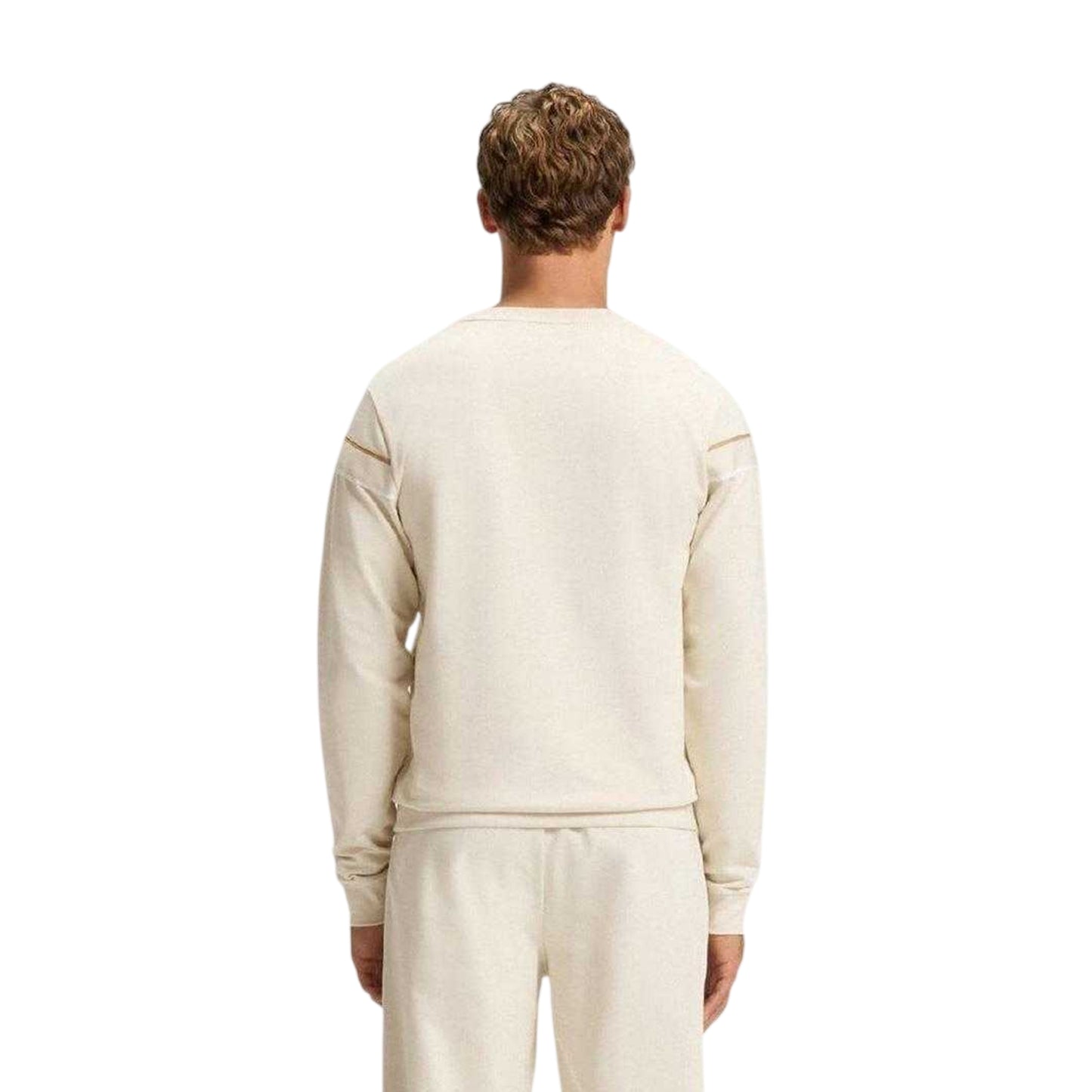 White - Back - Boss Mens Cotton Sweatshirt