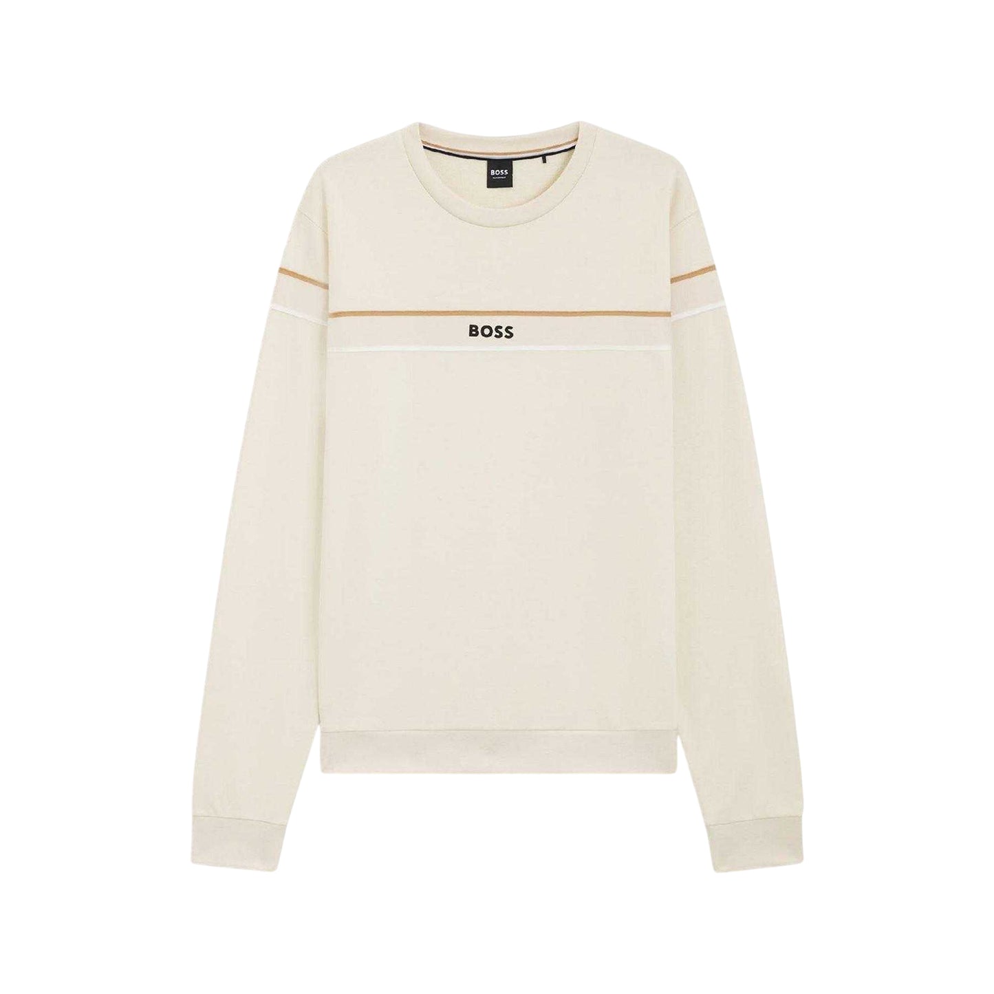 White - Front - Boss Mens Cotton Sweatshirt