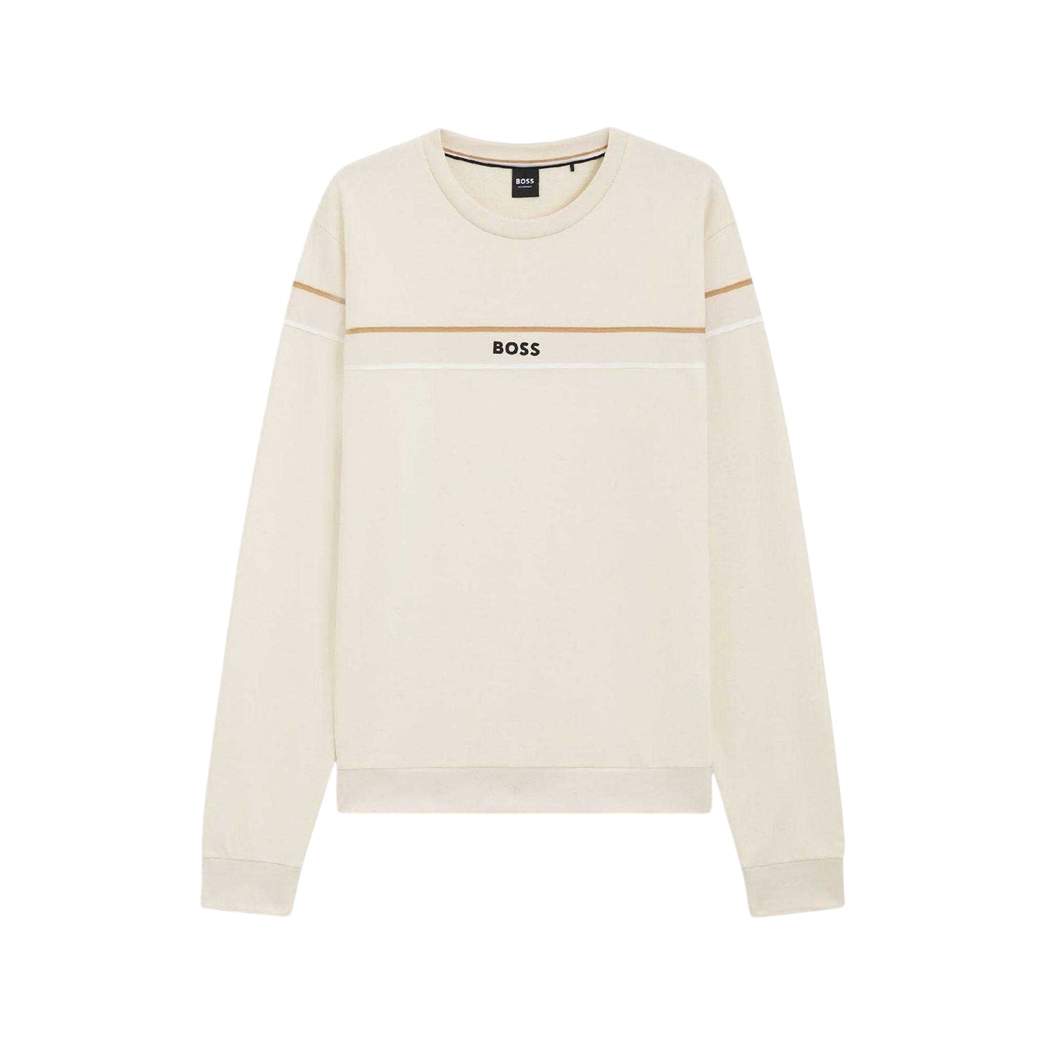 White - Front - Boss Mens Cotton Sweatshirt