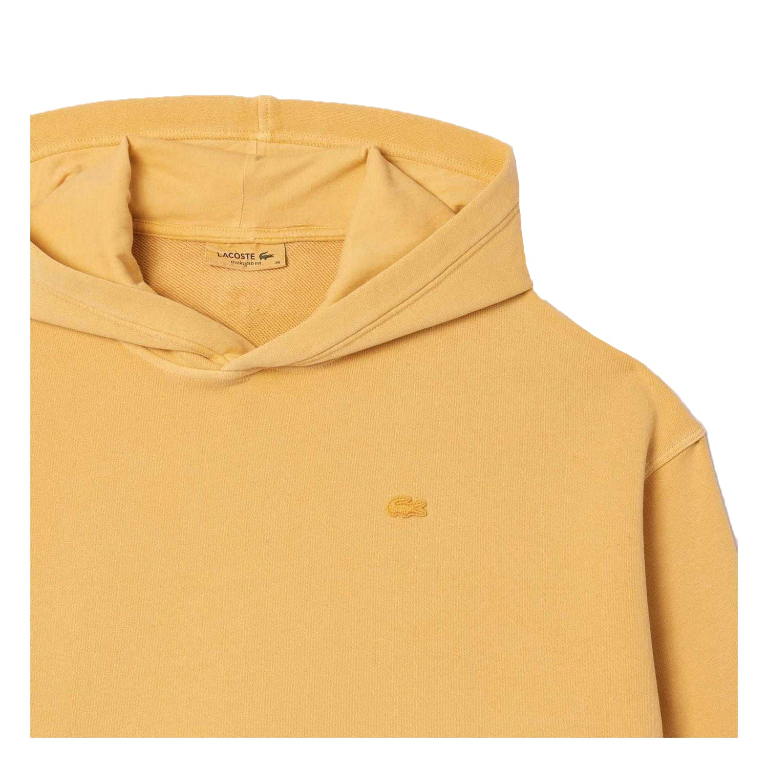 Orange Melange - Back - Lacoste Womens-Ladies Natural Dyed Oversized Hoodie