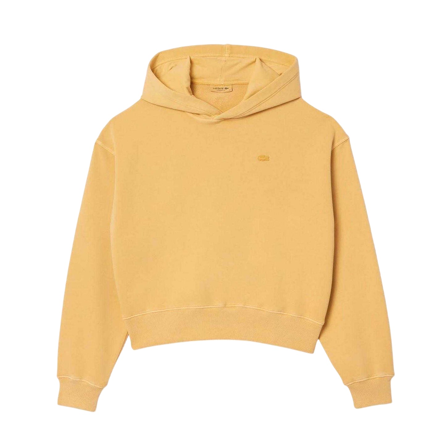 Orange Melange - Front - Lacoste Womens-Ladies Natural Dyed Oversized Hoodie