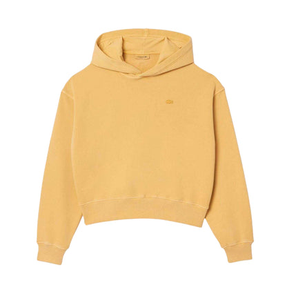 Orange Melange - Front - Lacoste Womens-Ladies Natural Dyed Oversized Hoodie