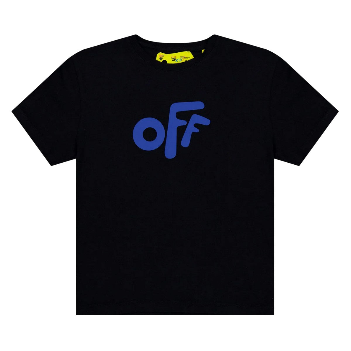Black Blue - Front - Off White Childrens-Kids Rounded T-Shirt