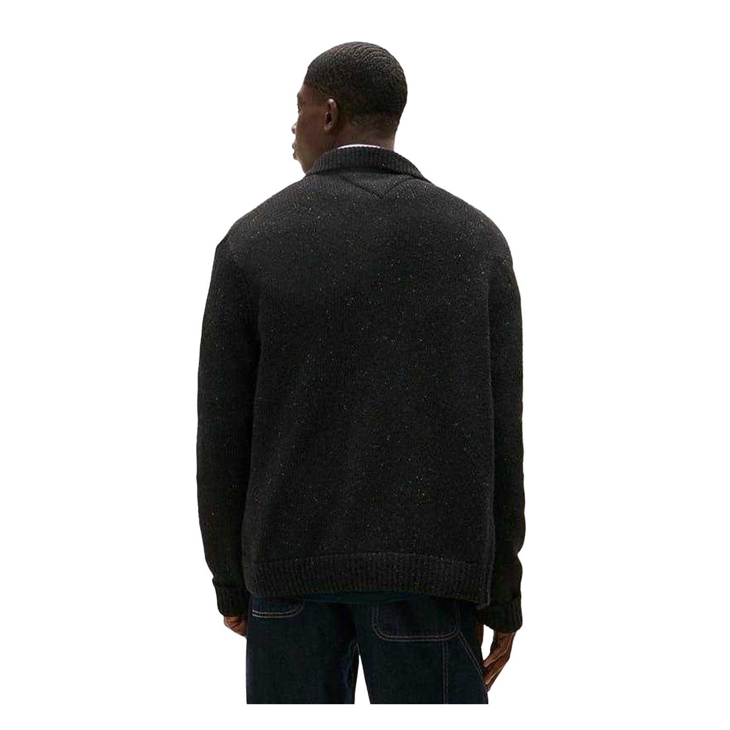 Antique White Marl - Back - Tommy Jeans Mens Cardigan
