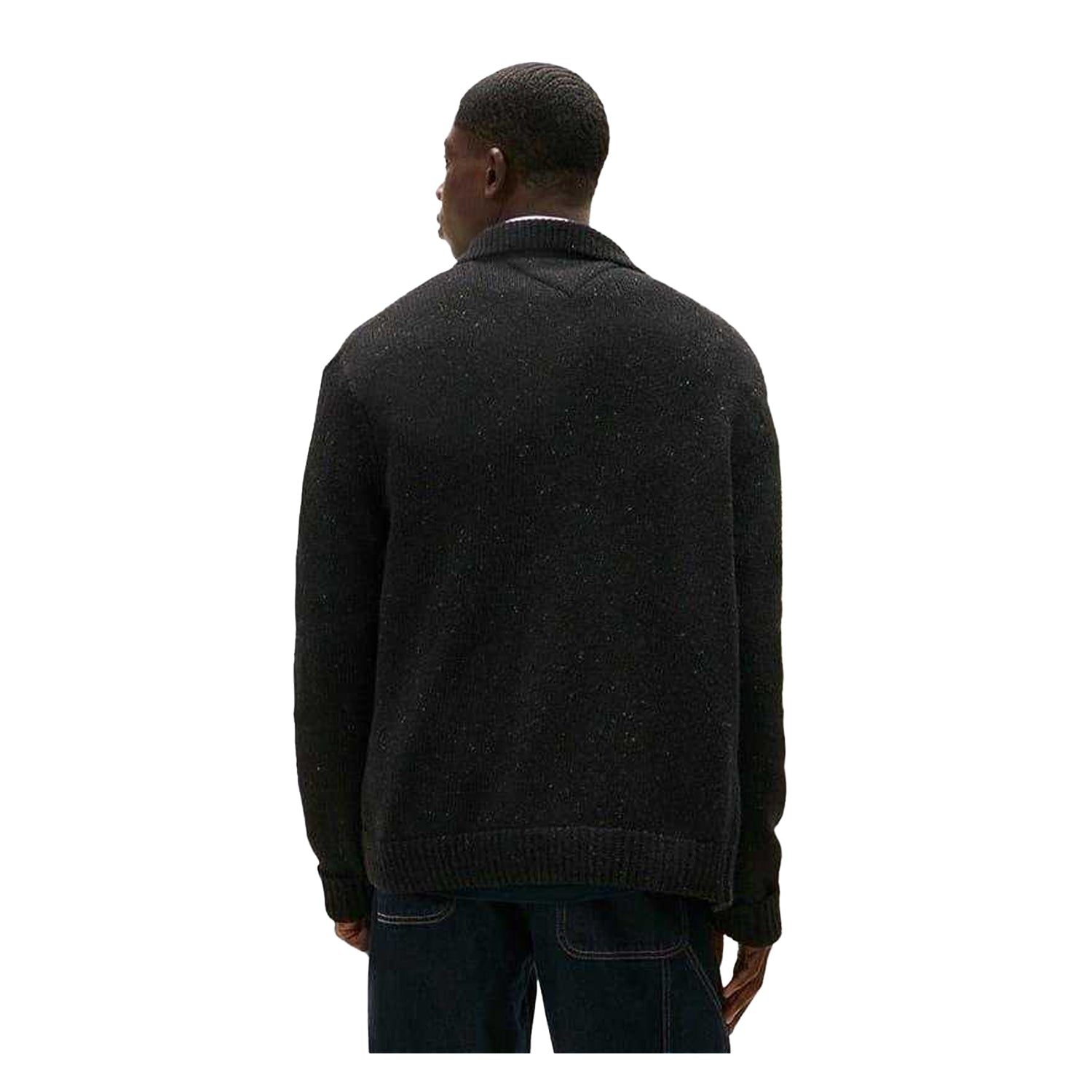 Antique White Marl - Back - Tommy Jeans Mens Cardigan