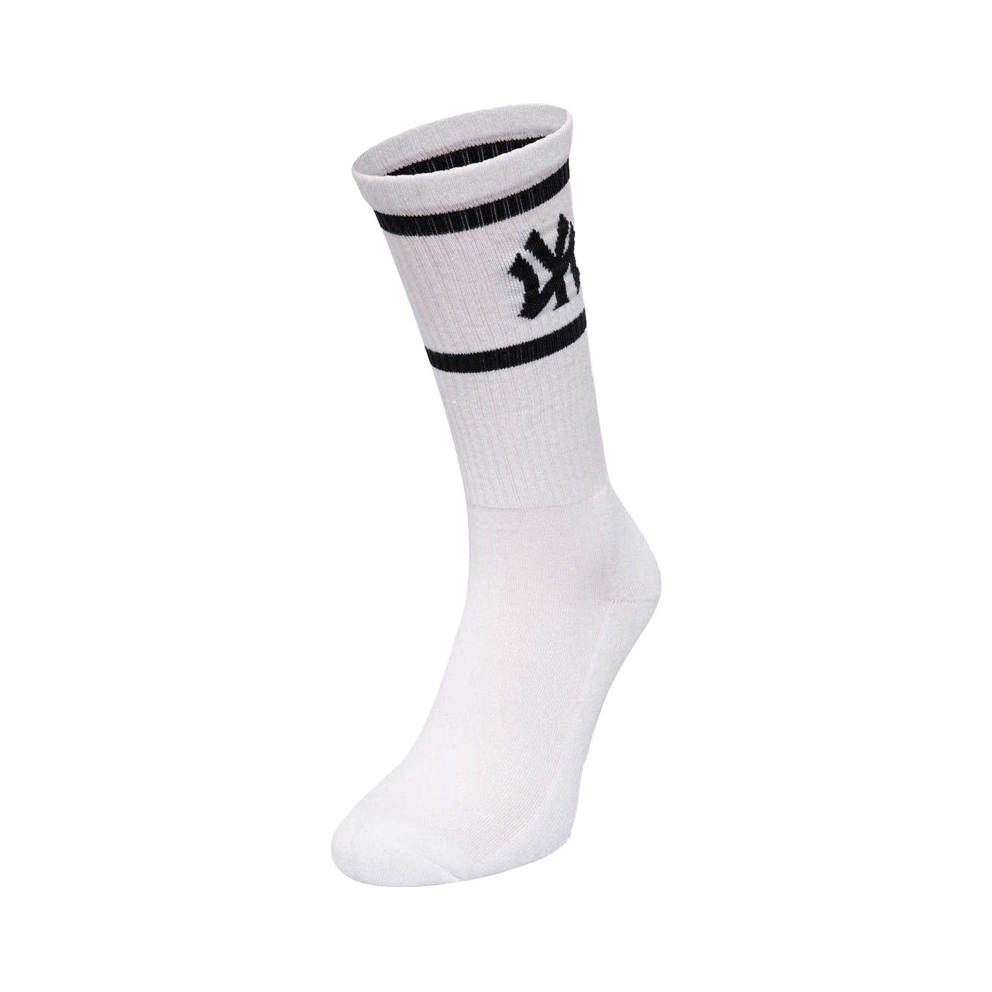 White - Back - New York Yankees Unisex Adult Ribbed Crew Socks