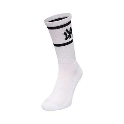 White - Back - New York Yankees Unisex Adult Ribbed Crew Socks