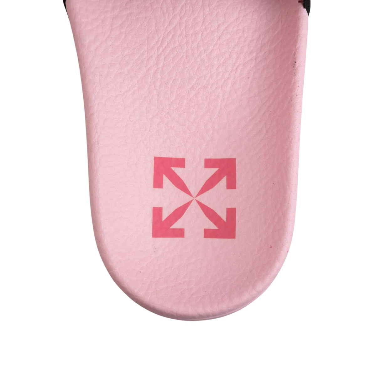 Pink - Pack Shot - Off White Childrens-Kids Leather Pool Sliders