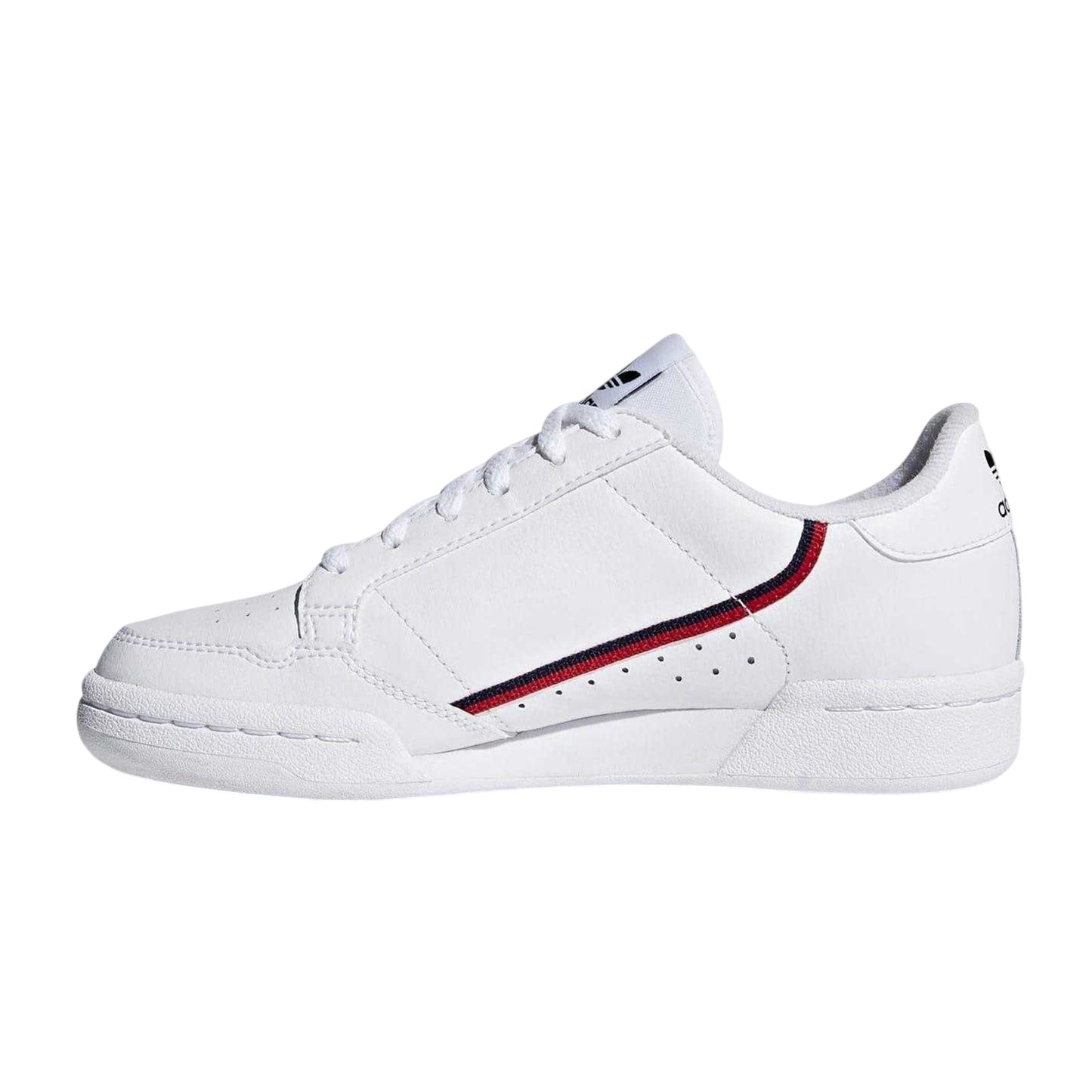 White - Side - Adidas Womens-Ladies Continental 80 Stripe Leather Trainers