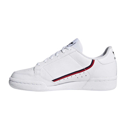 White - Side - Adidas Womens-Ladies Continental 80 Stripe Leather Trainers