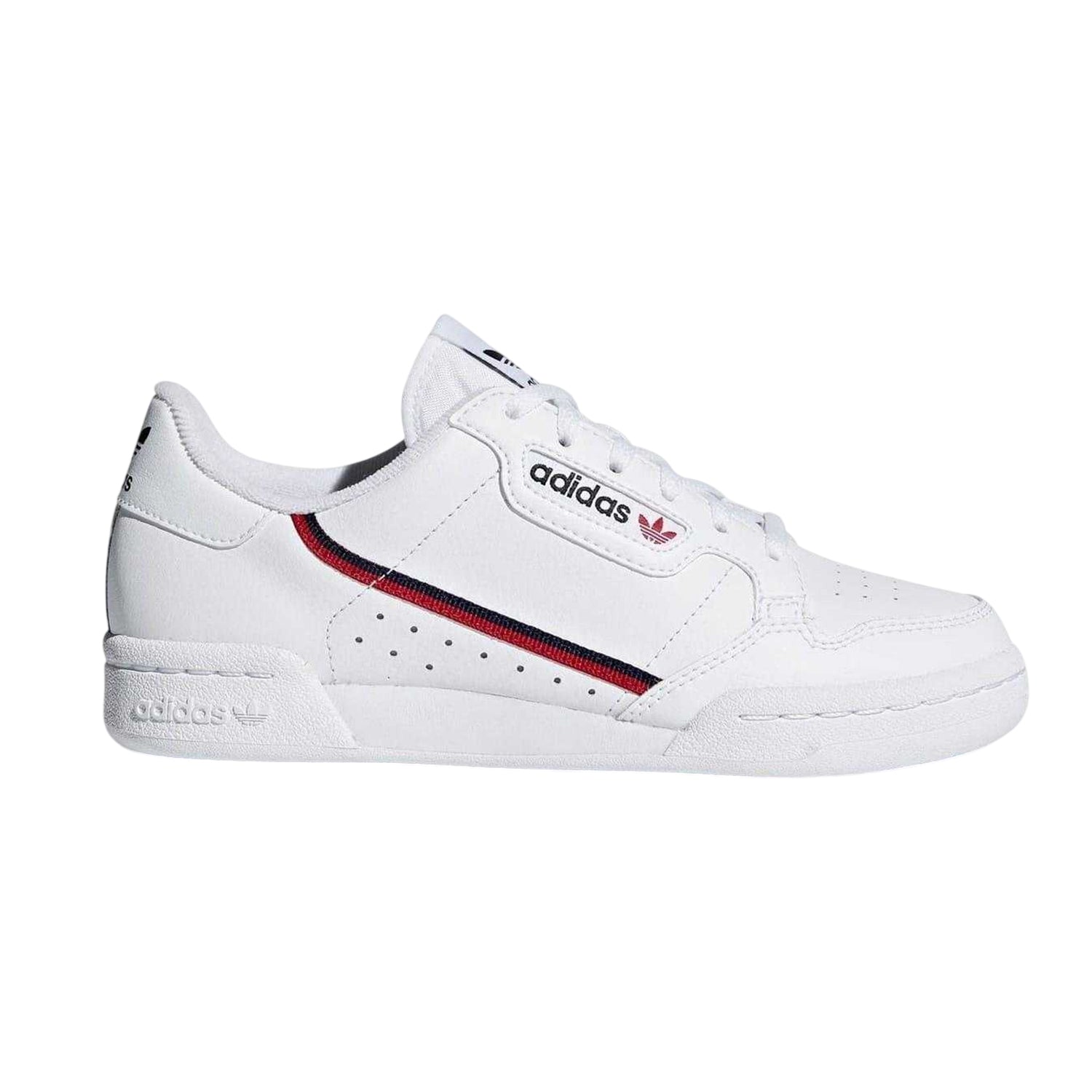 White - Lifestyle - Adidas Womens-Ladies Continental 80 Stripe Leather Trainers
