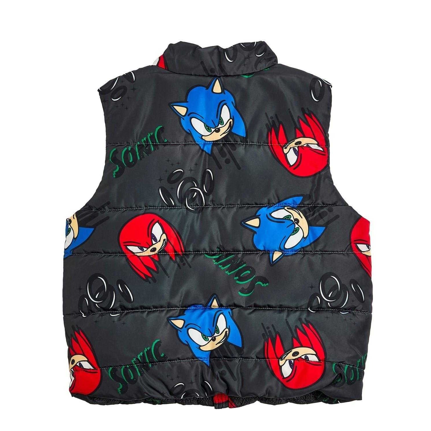 Black - Back - Sonic The Hedgehog Childrens-Kids Gilet