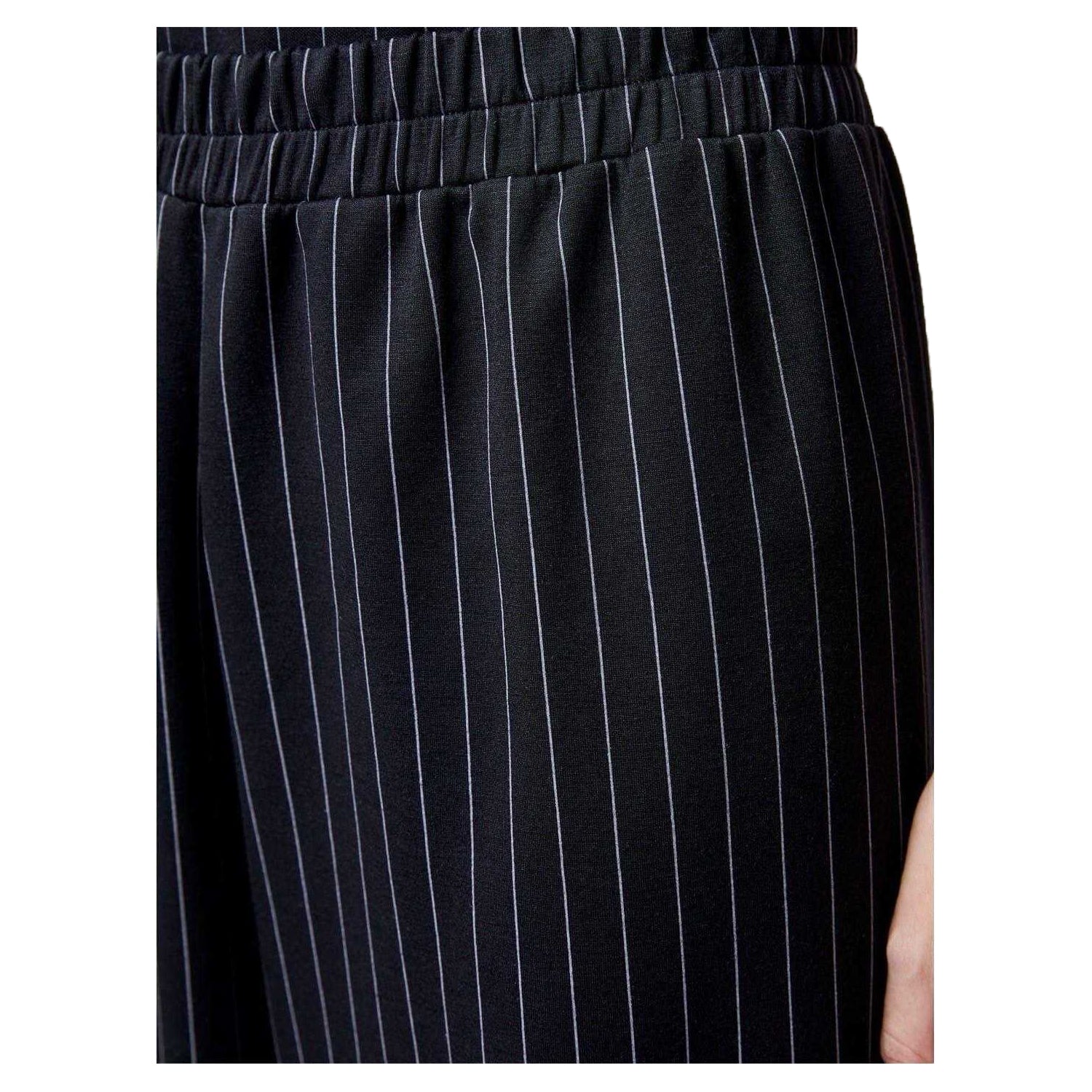 Black-White - Back - French Connection Womens-Ladies Wide Leg Trousers