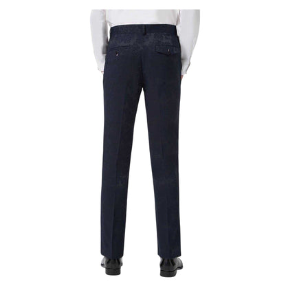 Navy - Back - Twisted Tailor Mens Slim Formal Tuxedo Trousers