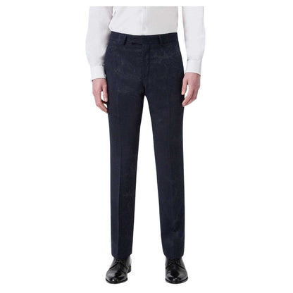 Navy - Front - Twisted Tailor Mens Slim Formal Tuxedo Trousers