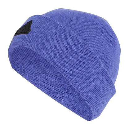 Cobalt Blue-Black - Front - Adidas Mens Tec Bea Rubberised Logo Cold.Rdy Beanie