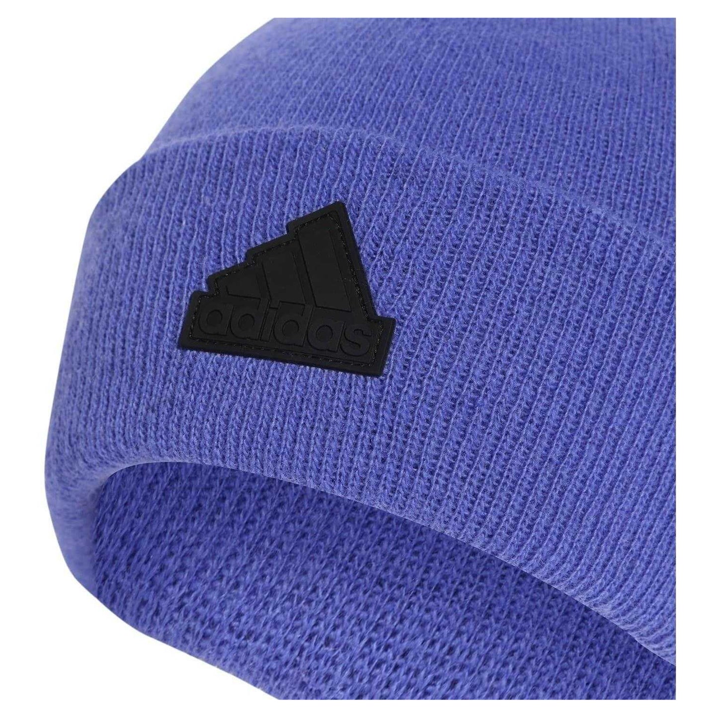 Cobalt Blue-Black - Side - Adidas Mens Tec Bea Rubberised Logo Cold.Rdy Beanie