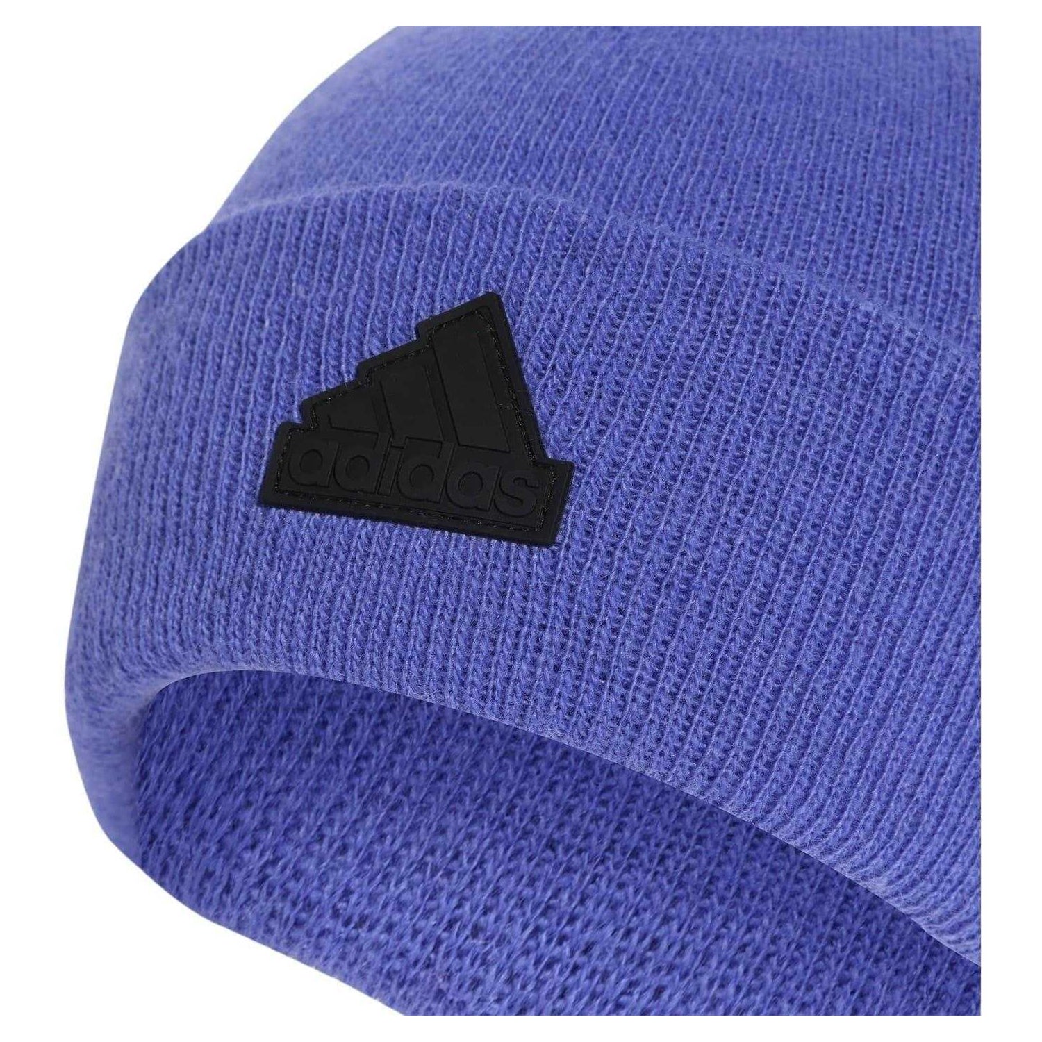 Cobalt Blue-Black - Side - Adidas Mens Tec Bea Rubberised Logo Cold.Rdy Beanie