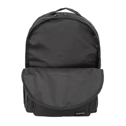 Black - Back - Firetrap City Logo Polyester Backpack