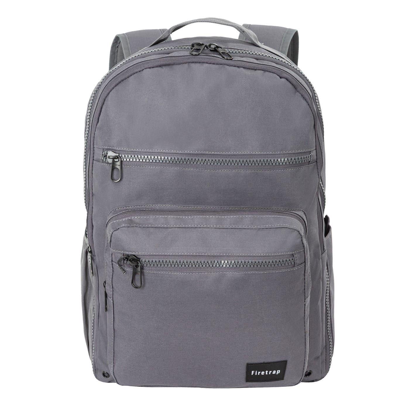Grey - Front - Firetrap City Logo Polyester Backpack