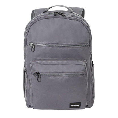 Grey - Front - Firetrap City Logo Polyester Backpack