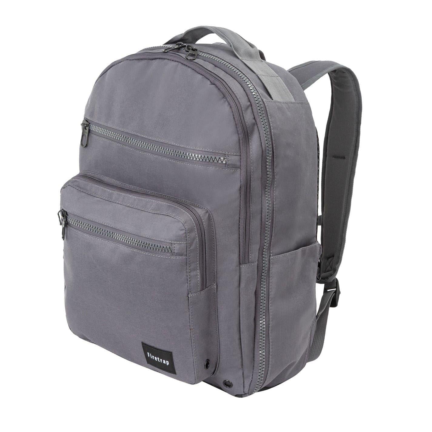 Grey - Lifestyle - Firetrap City Logo Polyester Backpack