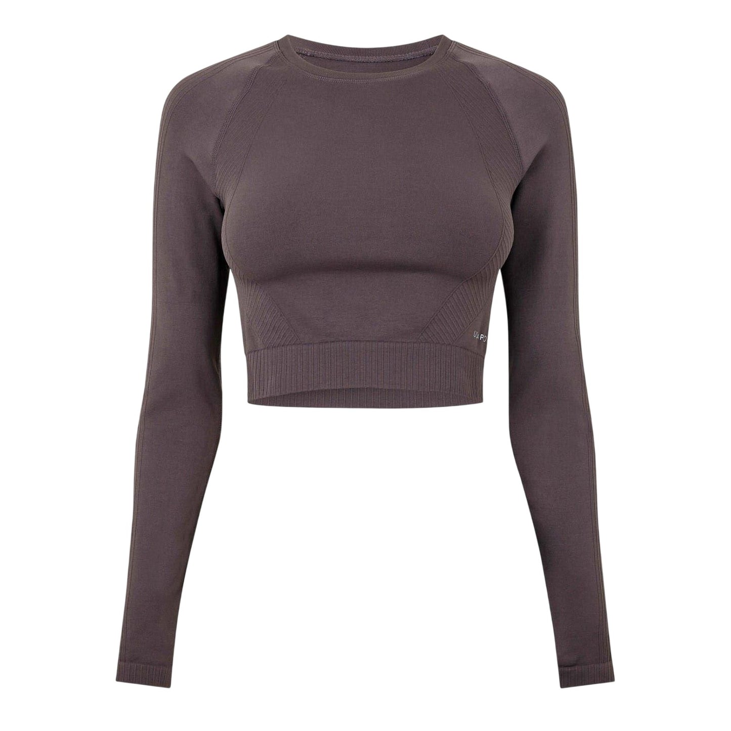 Espresso - Front - USA Pro Womens-Ladies Seamless Long-Sleeved Crop Top
