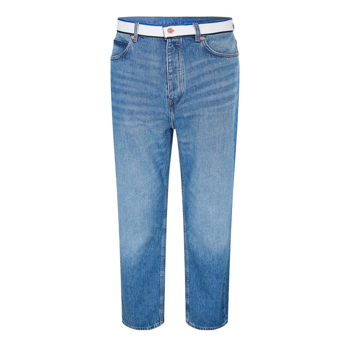 Medium Blue - Front - Hugo Mens Nate Denim Wide Leg Jeans