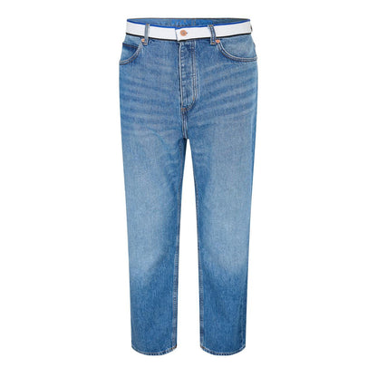 Medium Blue - Front - Hugo Mens Nate Denim Wide Leg Jeans