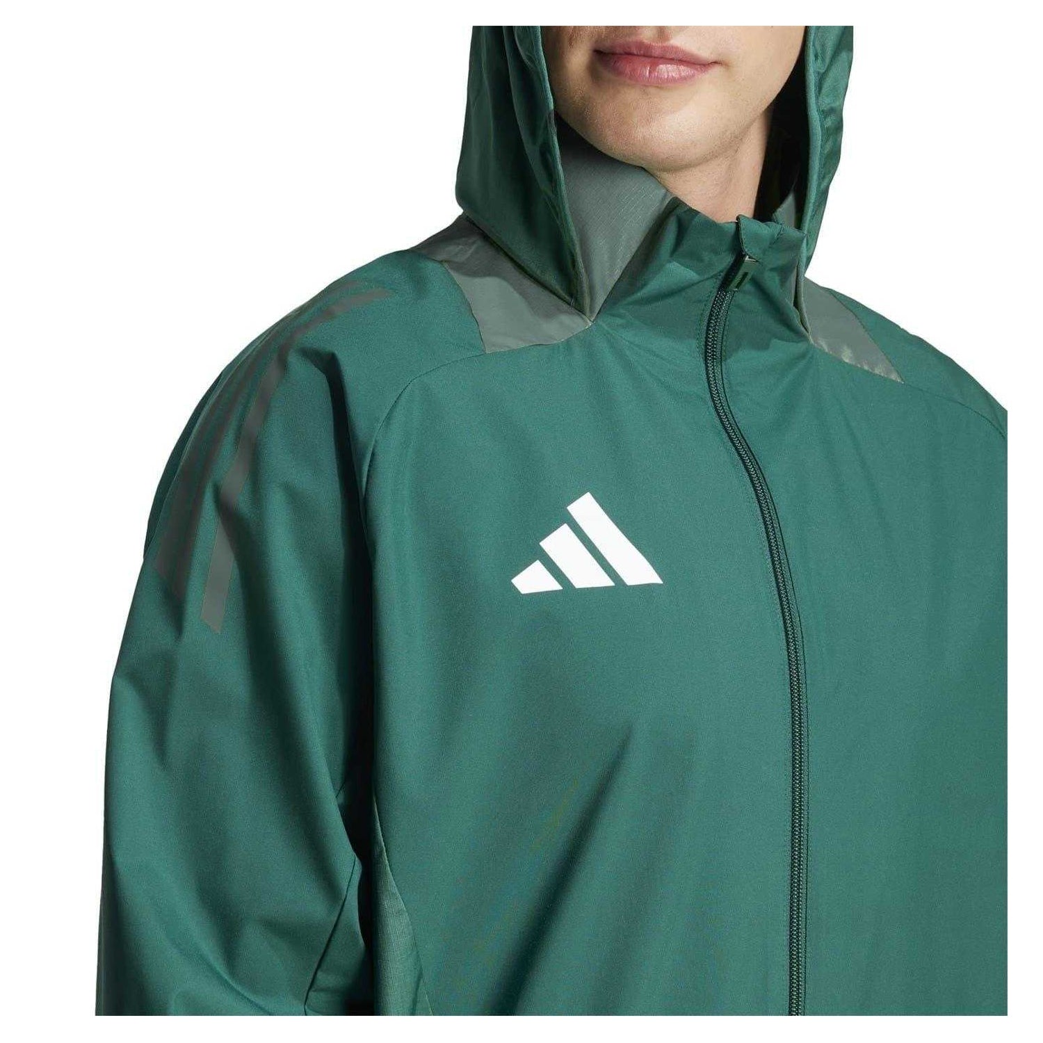 Dark Green - Side - Adidas Mens Tiro 24 Competition Anorak