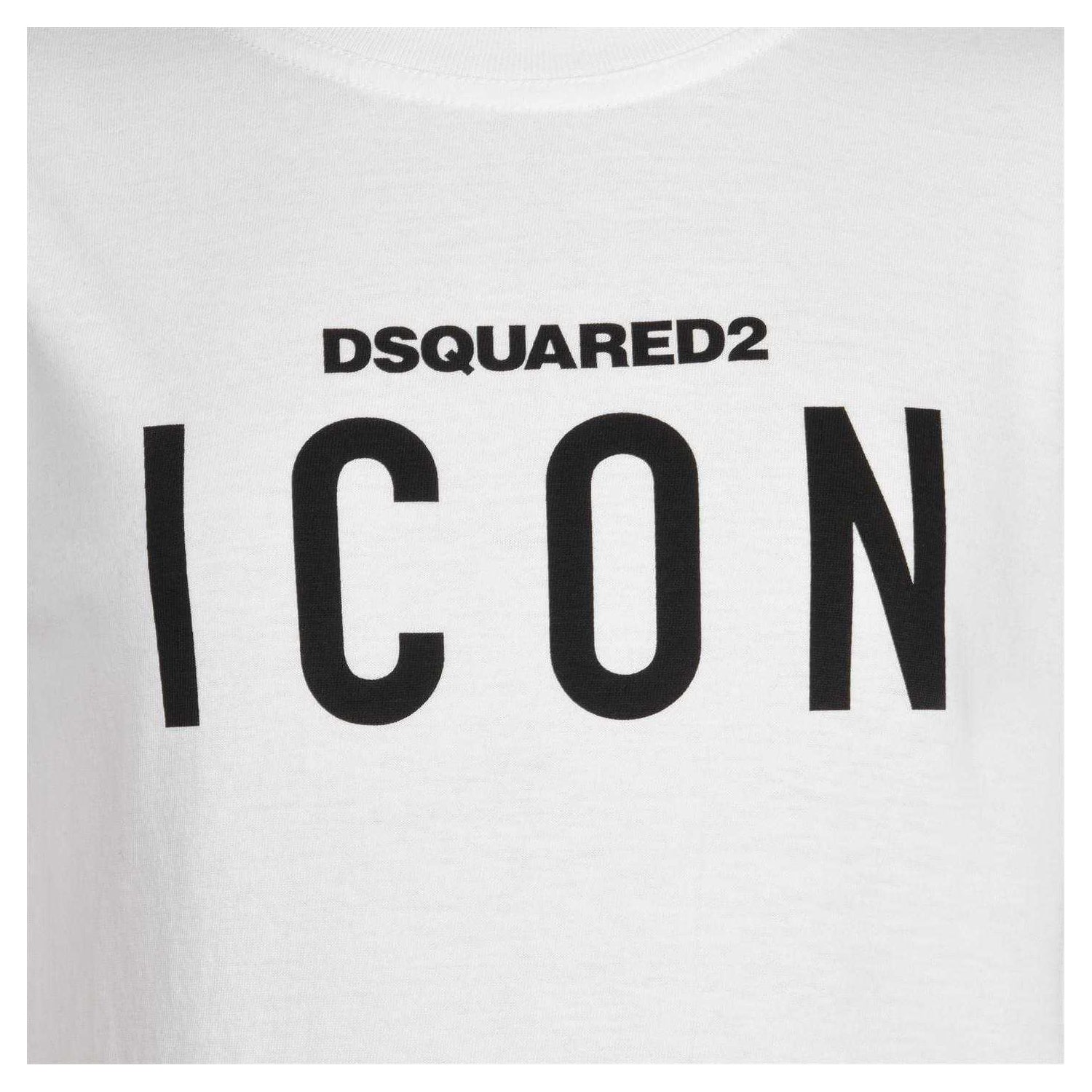 White - Side - DSquared2 Childrens-Kids Icon Cotton T-Shirt