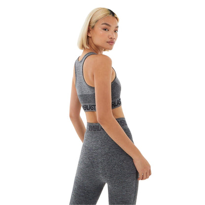 Charcoal Marl - Back - Everlast Womens-Ladies Logo Seamless Sports Bra