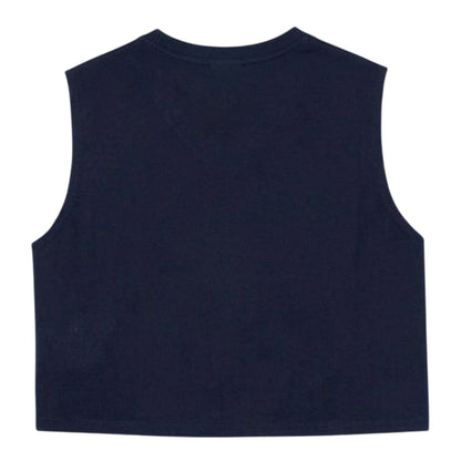 Blue - Back - Lacoste Womens-Ladies Sport Relaxed Fit Sleeveless Crop Top
