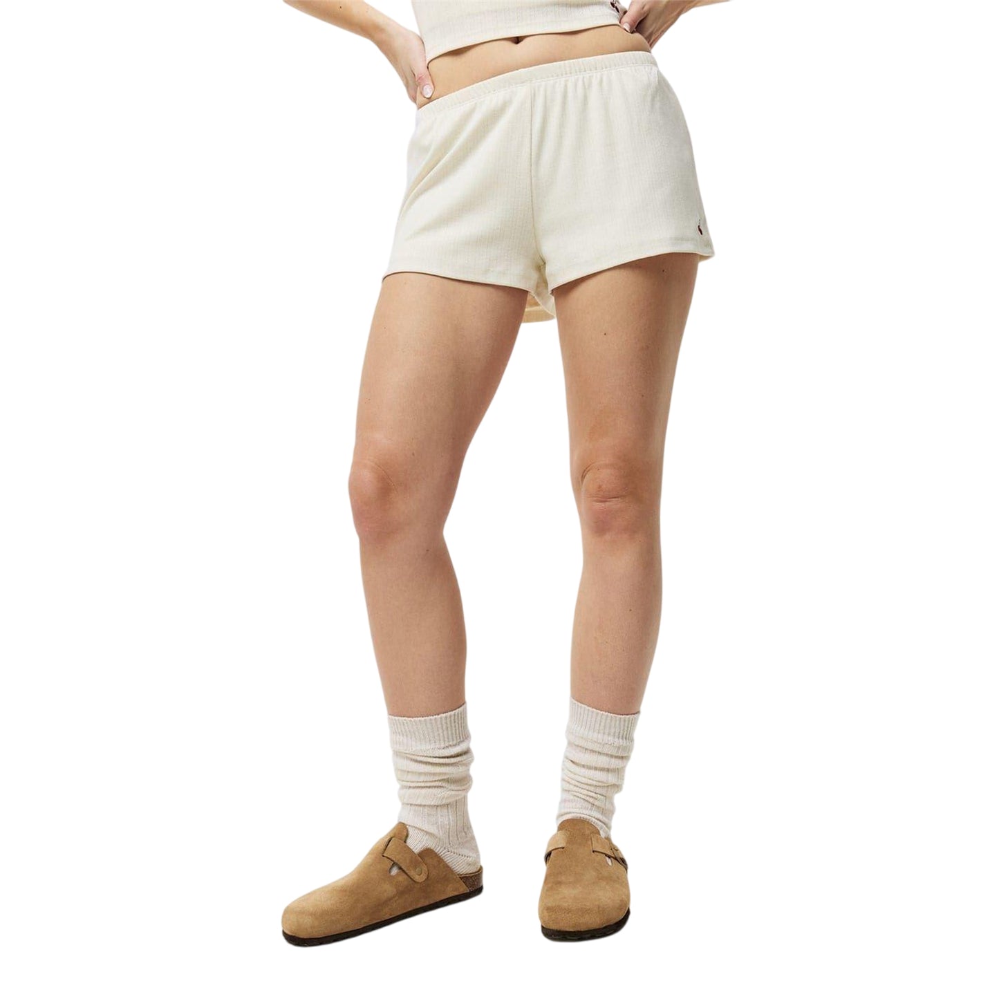Vintage White - Side - Jack Wills Womens-Ladies Cotton Relaxed Fit Sweat Shorts